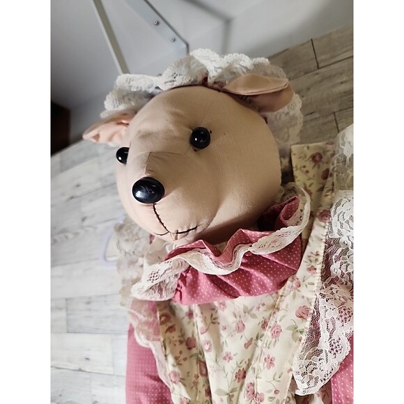 Vintage God Bless Our Home Bunny Rabbit Upright Vacuum Cover w/ Stuffed Heart - Picture 3 of 7